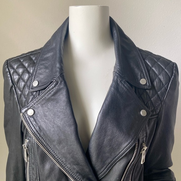 Allsaints Black leather biker jacket, almost new! - Picture 3 of 17